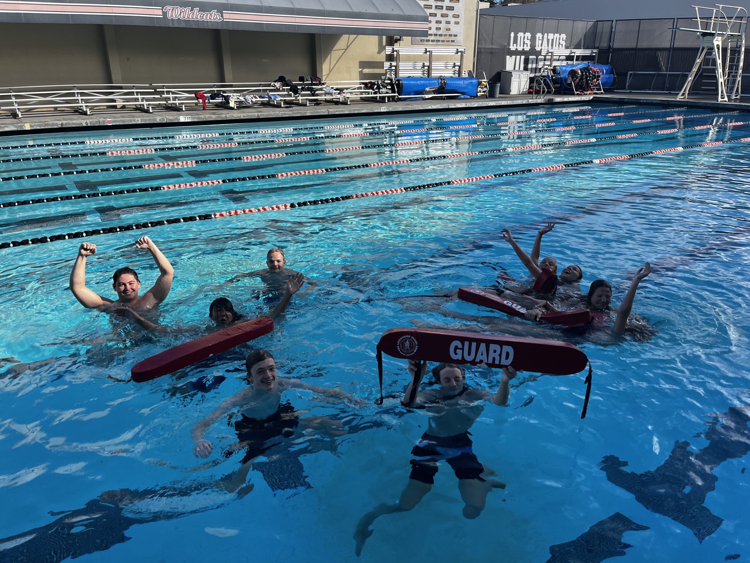 Lifeguard class treading water