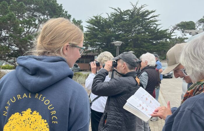 Group of seniors bird watching at Asilomar Great getaway