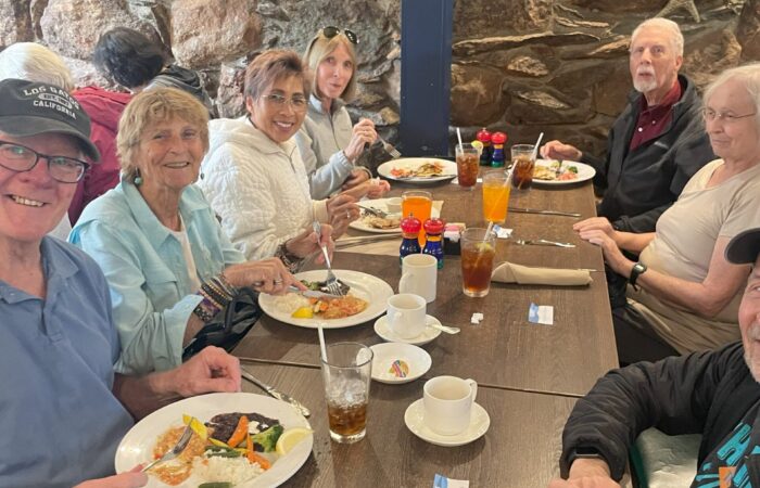 Seniors at lunch on the Asilomar Great getaway