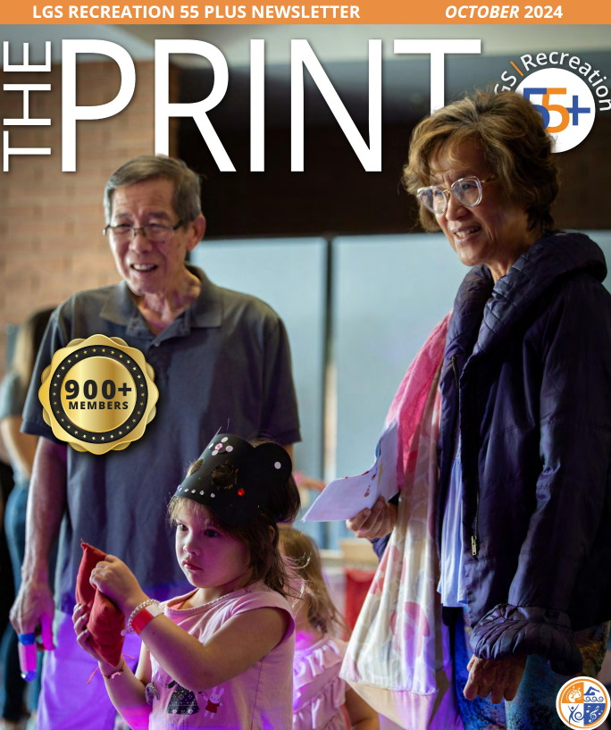 October 24 print cover, grandparents with granddaughter at carnival event