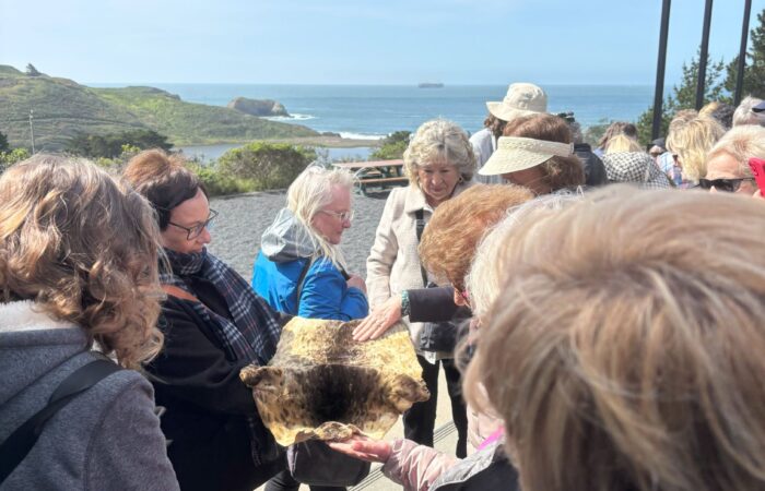 sausalito trip - with tour guide and a fur