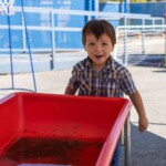 preschooler playing outside